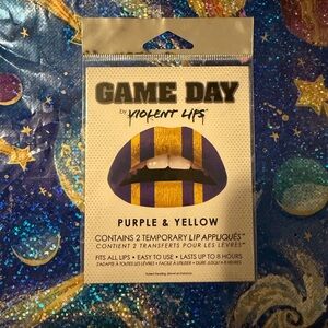Purple & Yellow Lip Appliqués